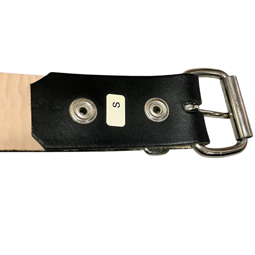 WENDY'S ピラミッドスタッズ　ハンドメイド　レザーベルト　3連　UK