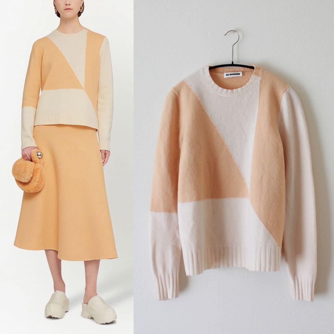 JIL SANDER／ジルサンダー／23FW／カラーブロックボクシーニット