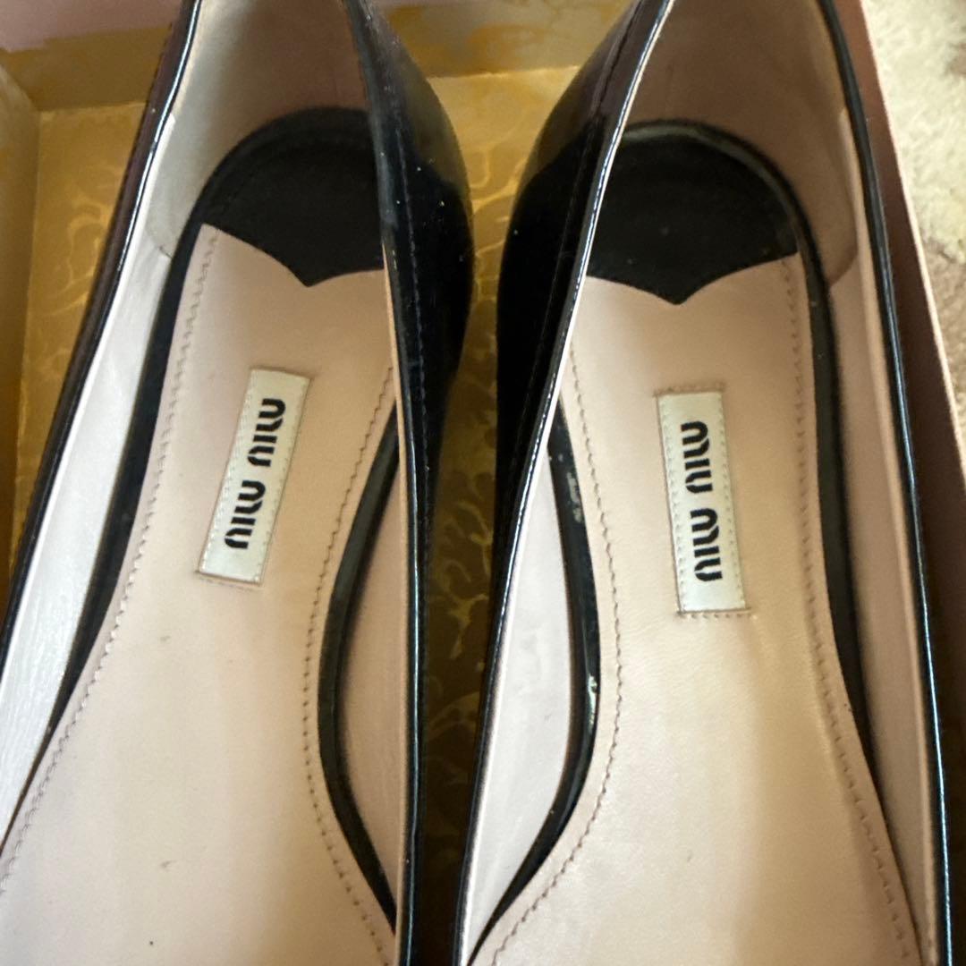 ❤︎専用❤︎miu miu クリスタル装飾 フラットシューズ