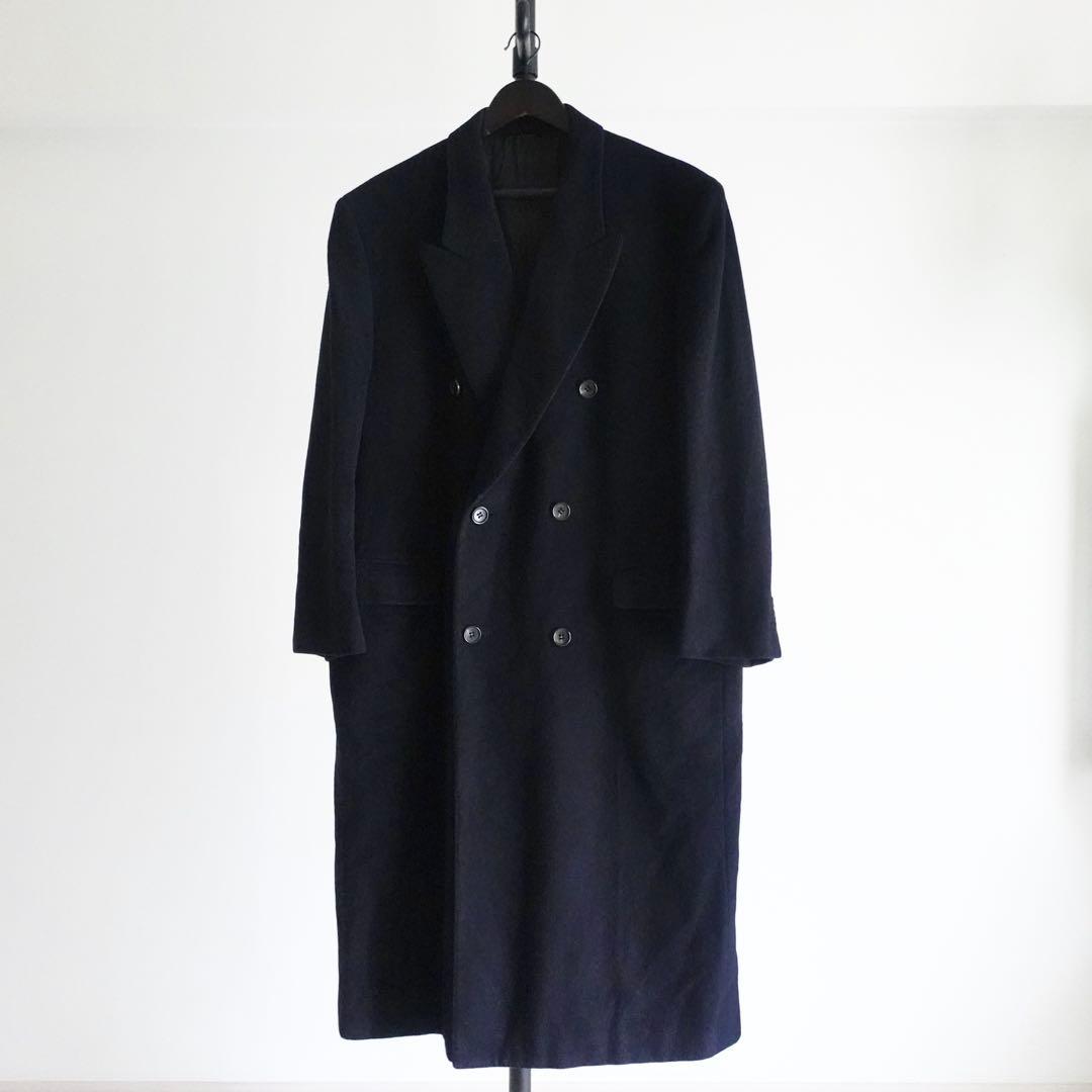 LANVIN Paris ピュアウール　ダブルチェスターコート　ネイビー