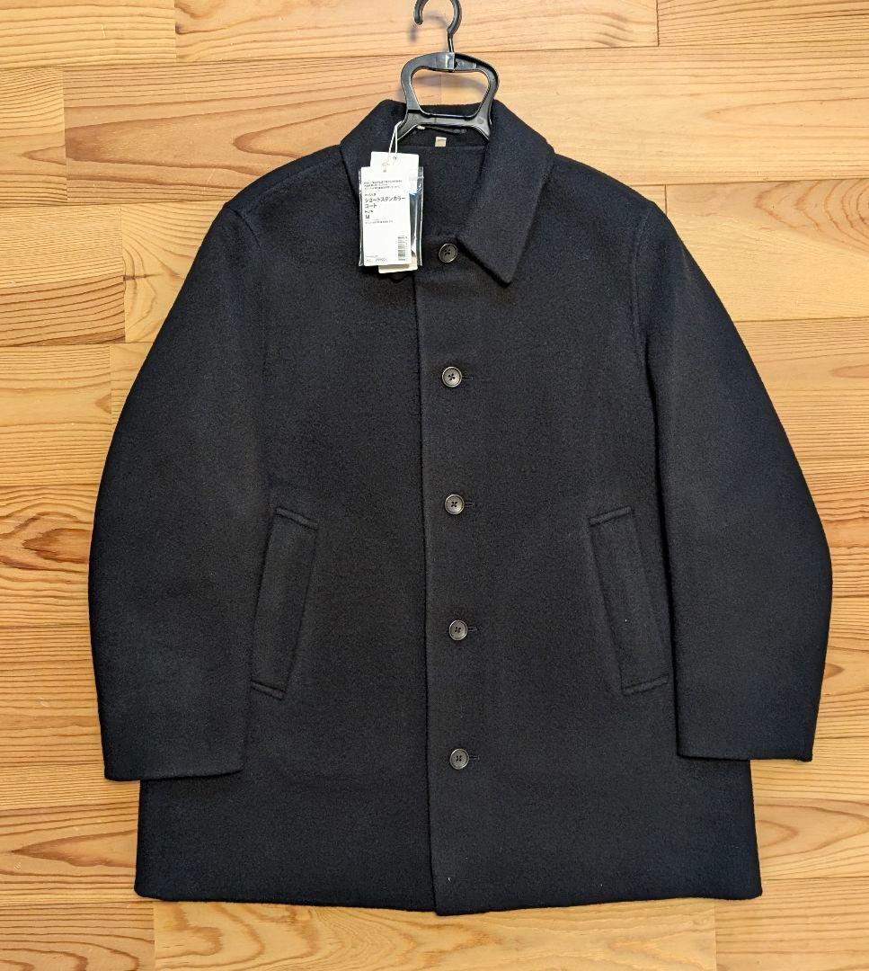 MUJI Labo　カシミヤ混ショートステンカラーコート　Ｍ　黒　未使用タグ付
