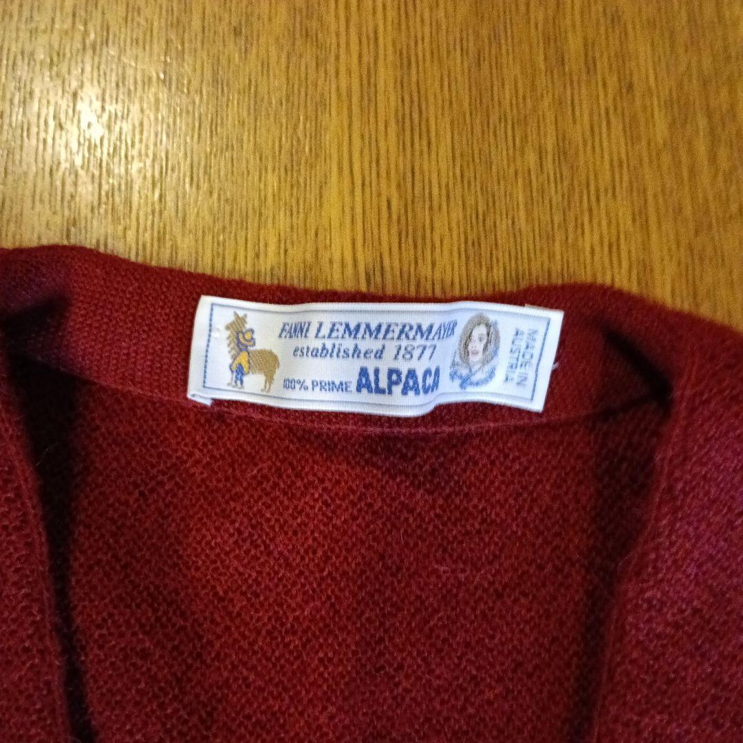 FANNI LEMMERMAYER ALPACA 赤 ボタン付きカーディガン