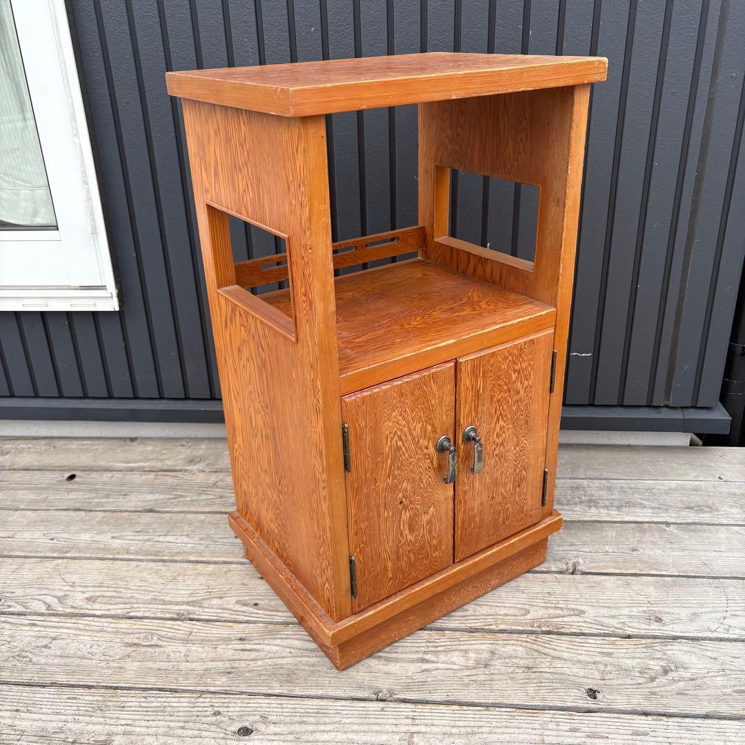 昭和レトロ 和風 木製電話台 花台 飾り棚 コールキャビネット 古道具 古家具