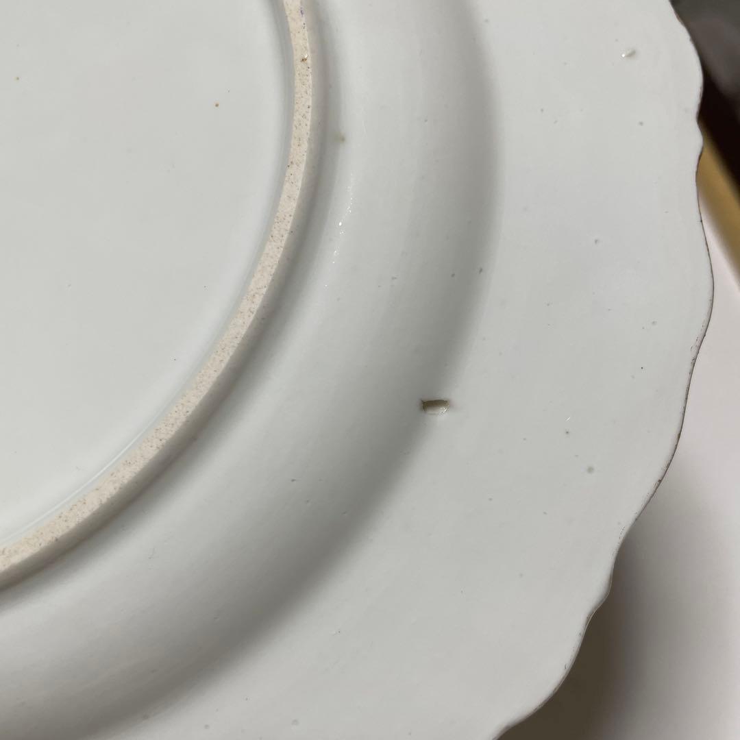 ＊豪華な四つ花皿＊エナメルと青の縁取り＊２１.３cm・Meissen・