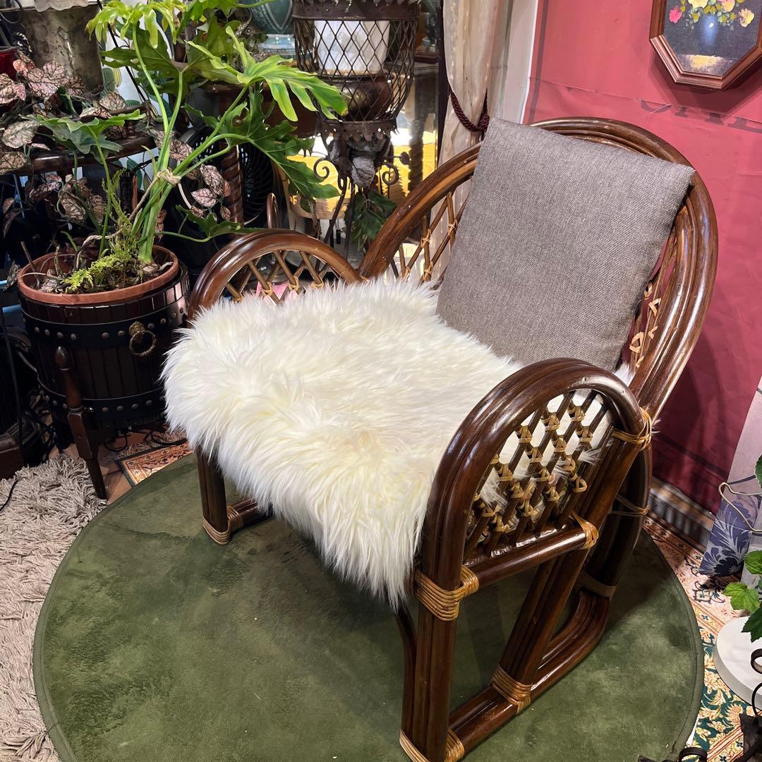 ペコ　ヴィンテージ 横浜Kazama 高級ラタン　軽量　アームチェア