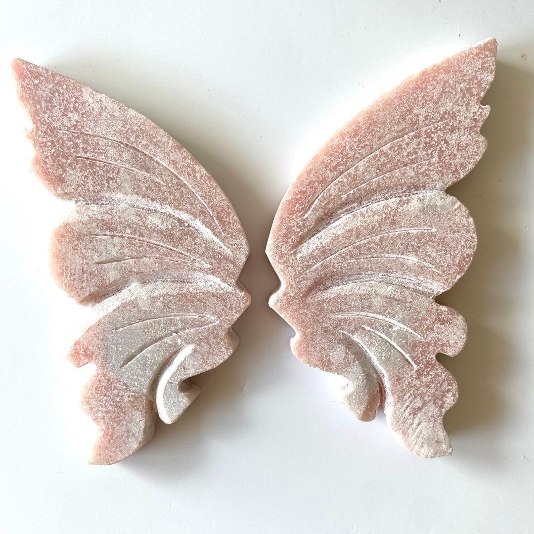 ピンクオパール 天然石 蝶々 台座付き