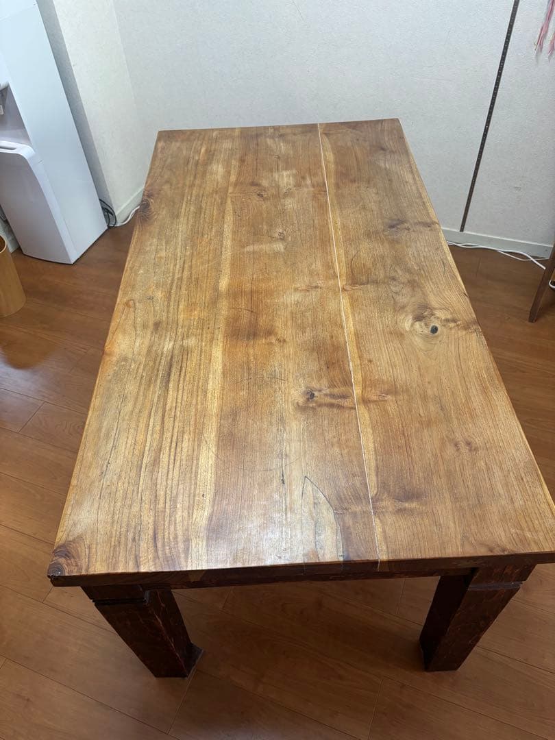 木製　ダイニングテーブル　無垢　150✖︎79 アンティーク　作業台　DＩY