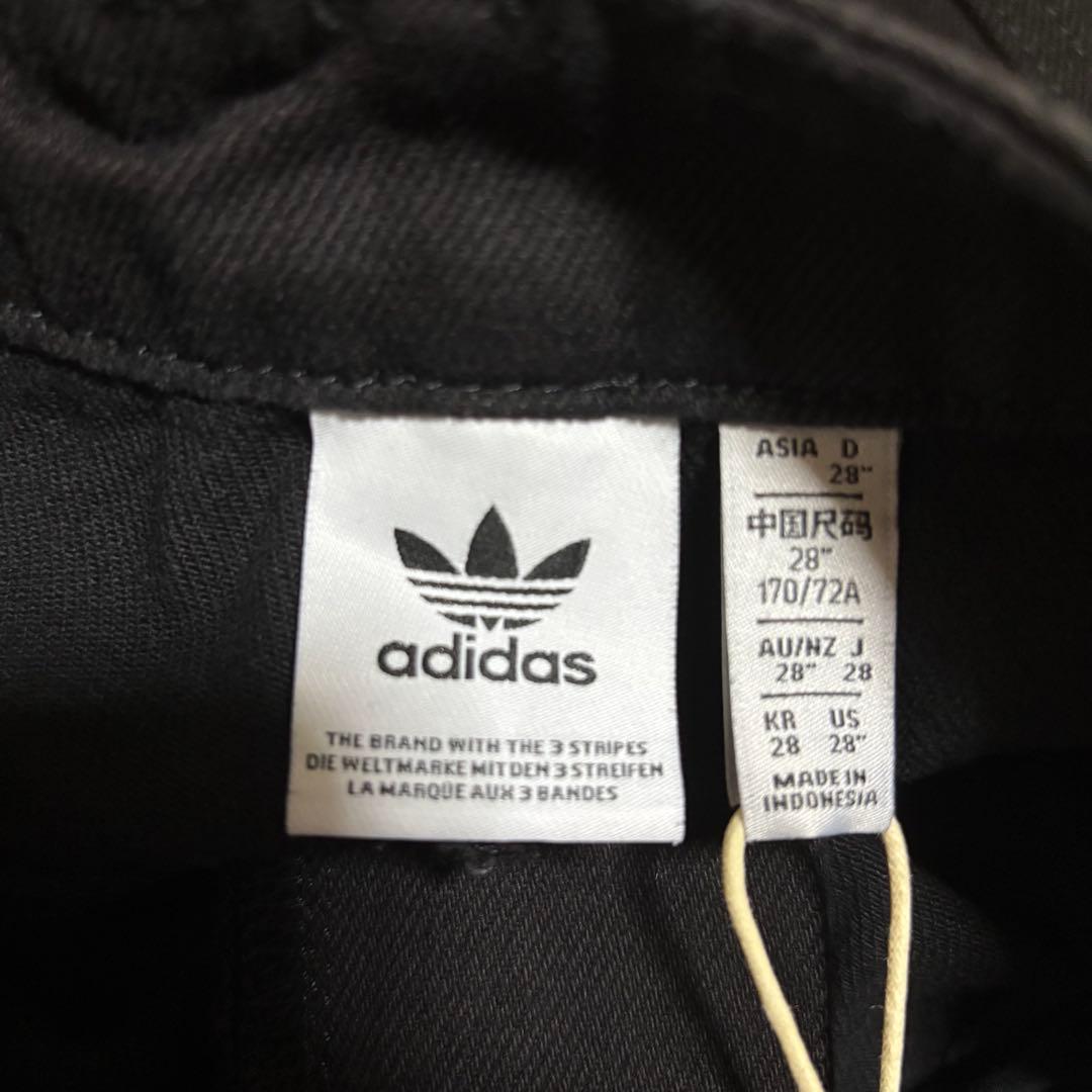 新品28⭐️adidas アディブレイク 2-IN-1 デニムパンツ ブラック×白
