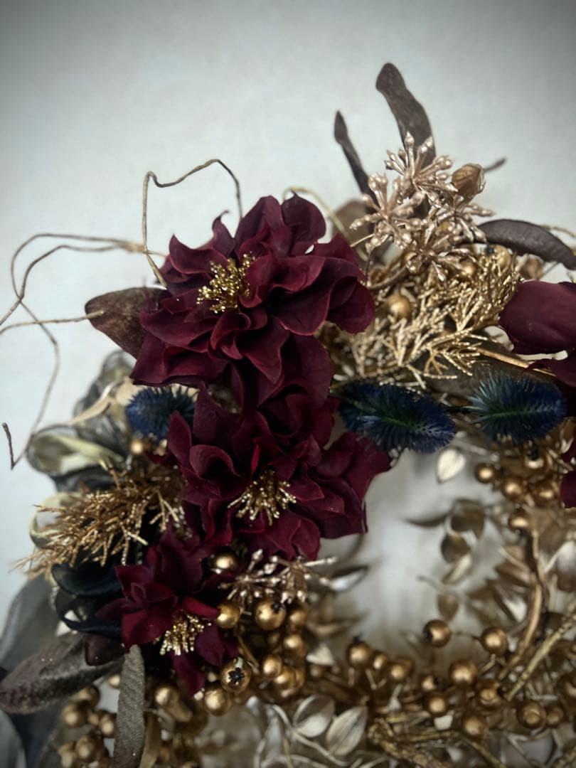 クリスマスリース・ゴールドリース・クリスマスリースゴールド・個性的リース