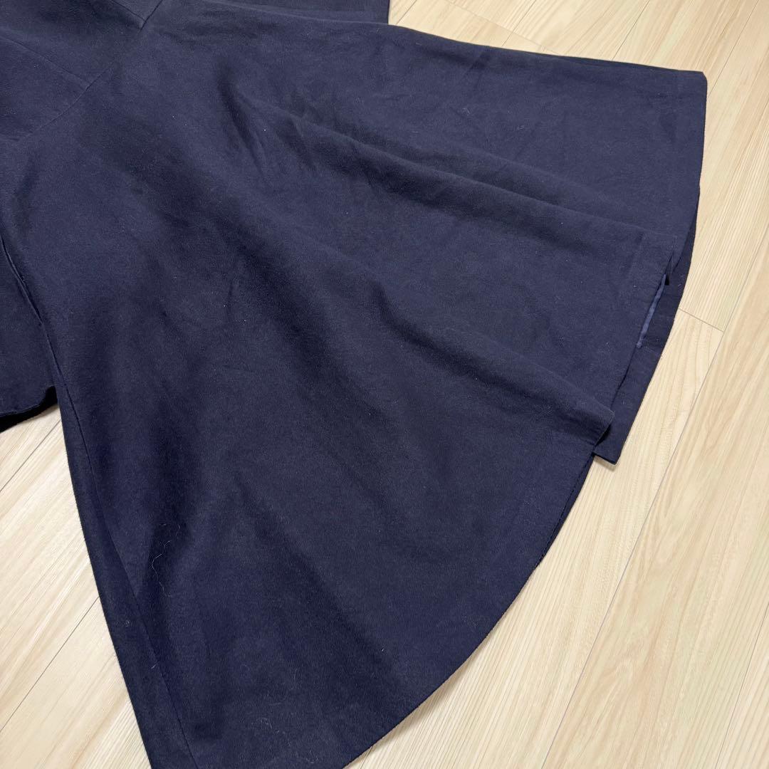 【極美品✨】JENNE ジェンヌ エレガントカラー フレアコート L ブラック