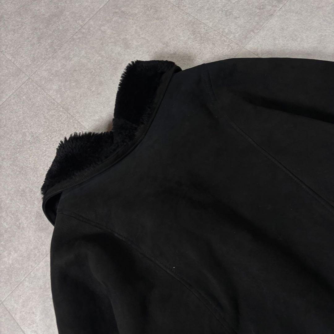 スペイン製 90s vintage 本革 ムートンコート 裏ボア 黒 アメカジ