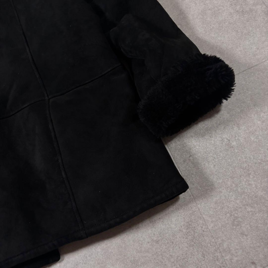 スペイン製 90s vintage 本革 ムートンコート 裏ボア 黒 アメカジ
