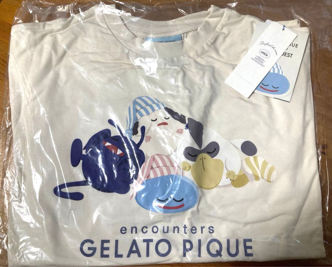 新品 ジェラートピケ ドラゴンクエストスリーピングモンスター ワンポイントロンT