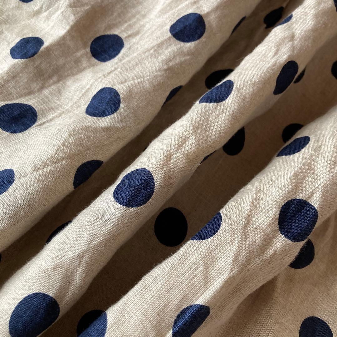 そら。さま専用♡【未使用】dahl'ia袖口シャーリング麻ドットプルオーバ日本製