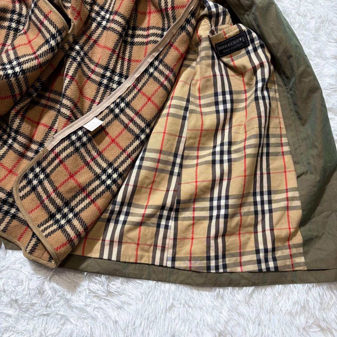【バーバリー】トレンチコート カーキ ノバチェック ライナー付 チェスターコート