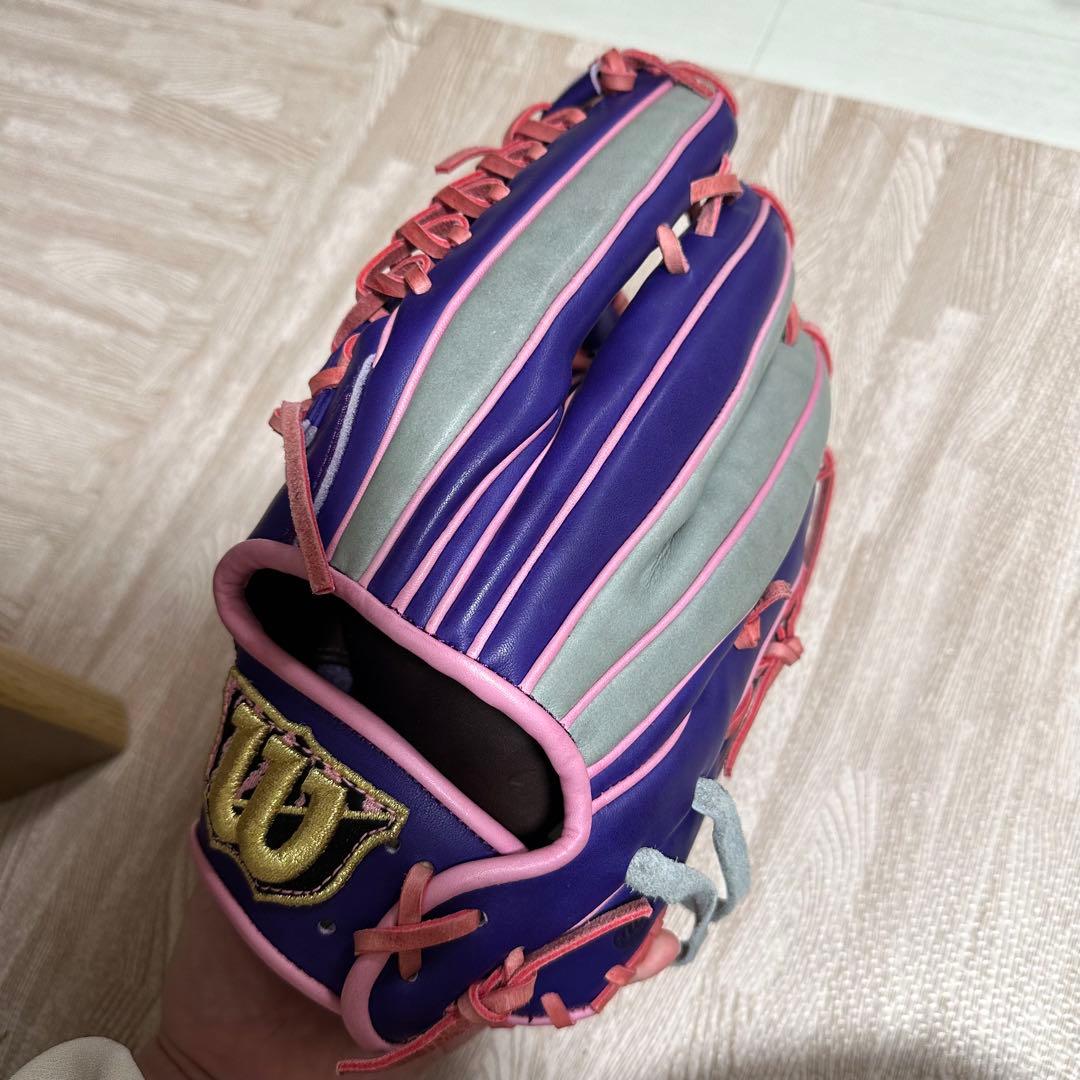 Wilson 軟式グローブ 紫/ピンク　左利き