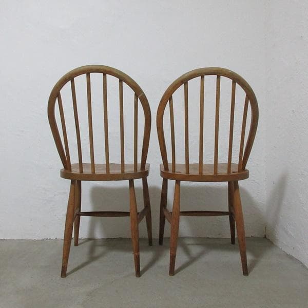 イギリス ビンテージ 家具 Ercol フープバック 2脚セット 英国4750e