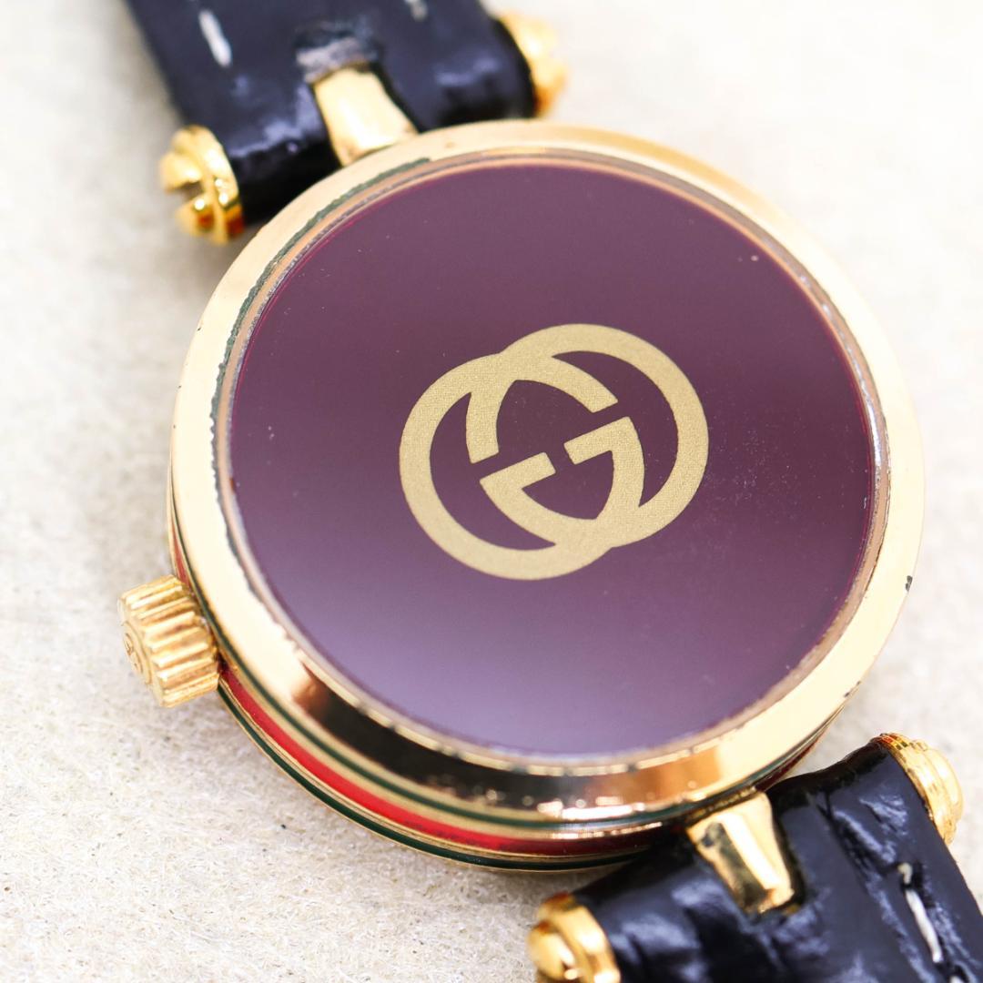 稼働 GUCCI 腕時計 サイドシェリー 新品電池 アンティーク 2256
