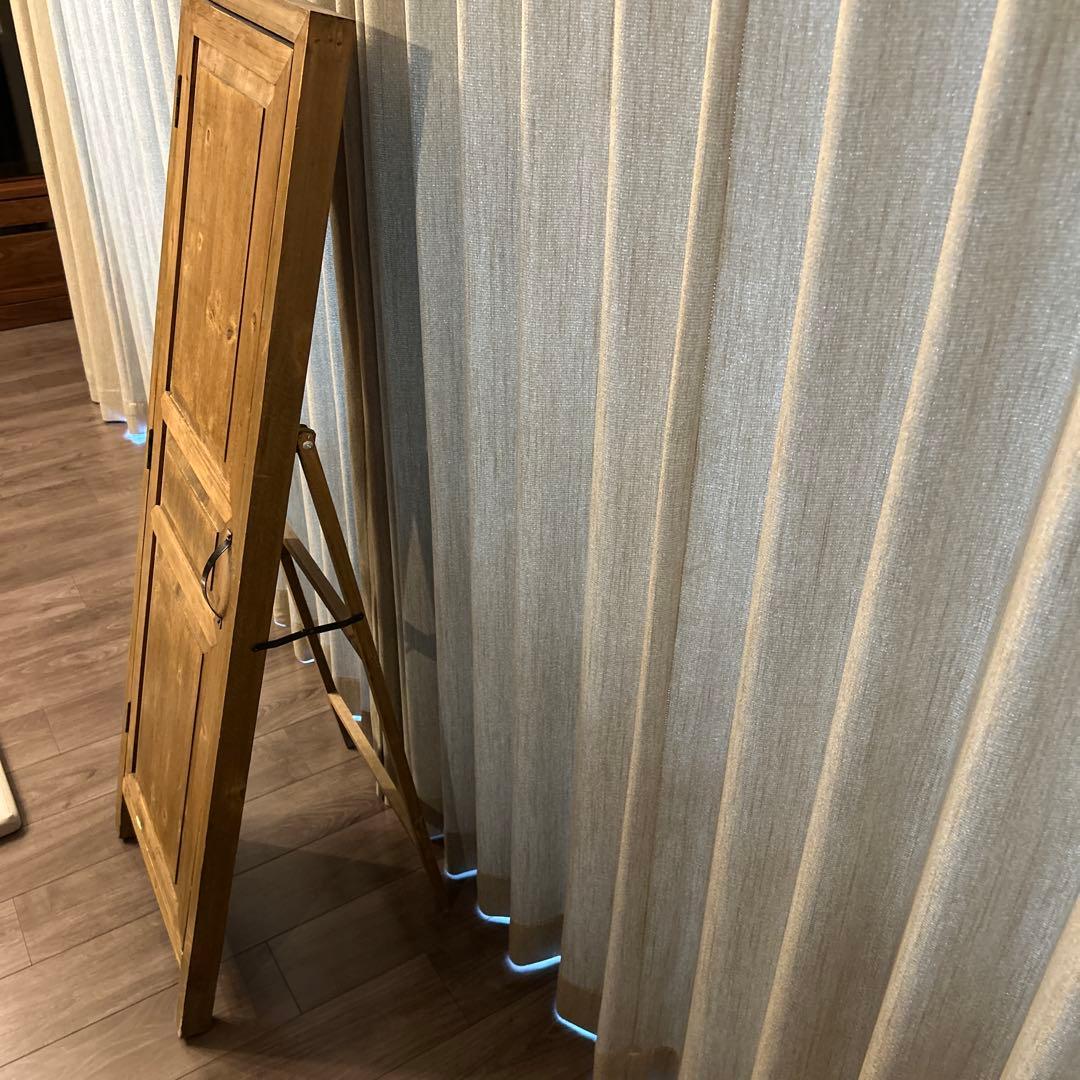 木製スタンドミラー 収納付き