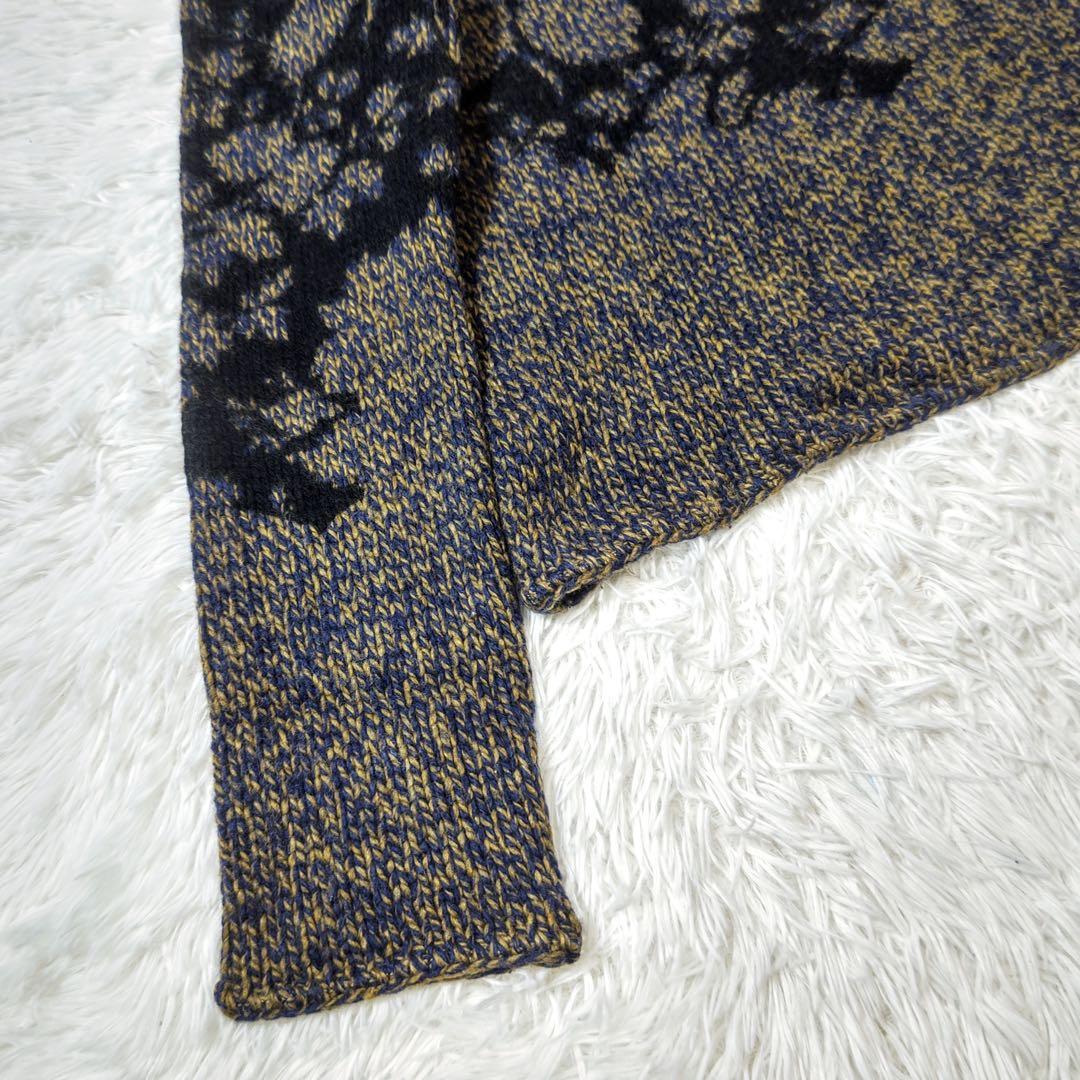 エトロ　ニット　ジャガード織り　変形ハイネック　羊毛　イタリア製　アート柄　44