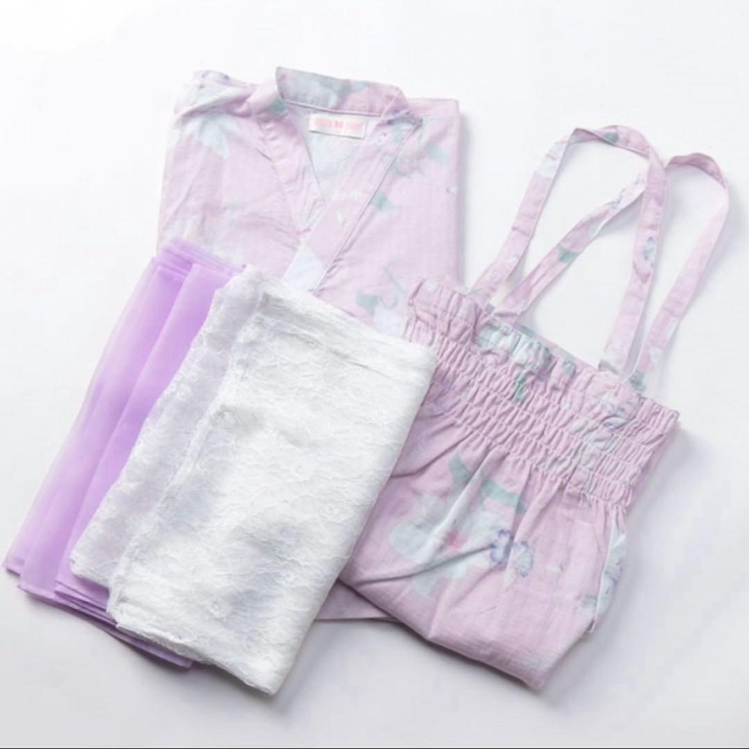 新品　メゾピアノ　百合柄　浴衣