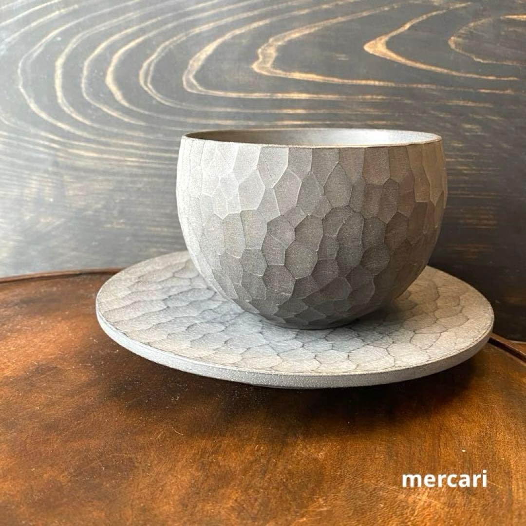 吉田欣司　珈琲茶碗　茶椀　白漆　木工　ボウルとソーサー セット　中皿　コーヒー