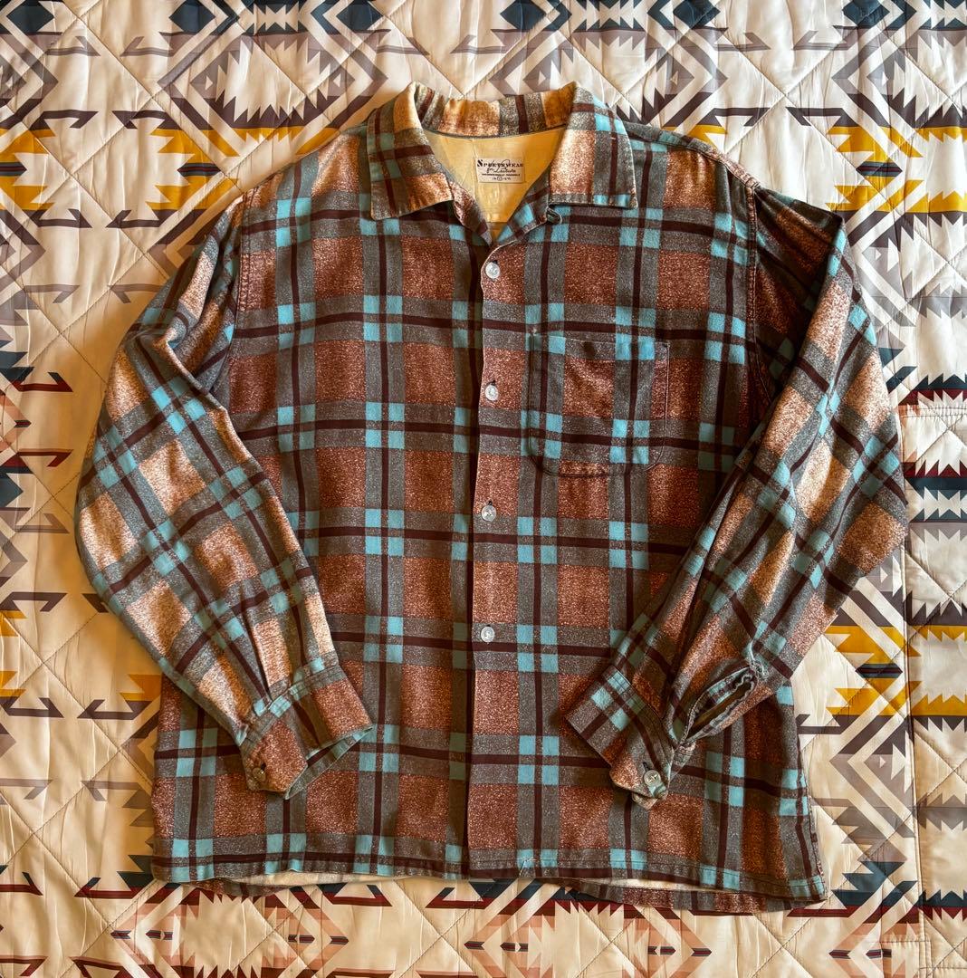 50s SPORTS WEAR プリントネルシャツ　プリネル