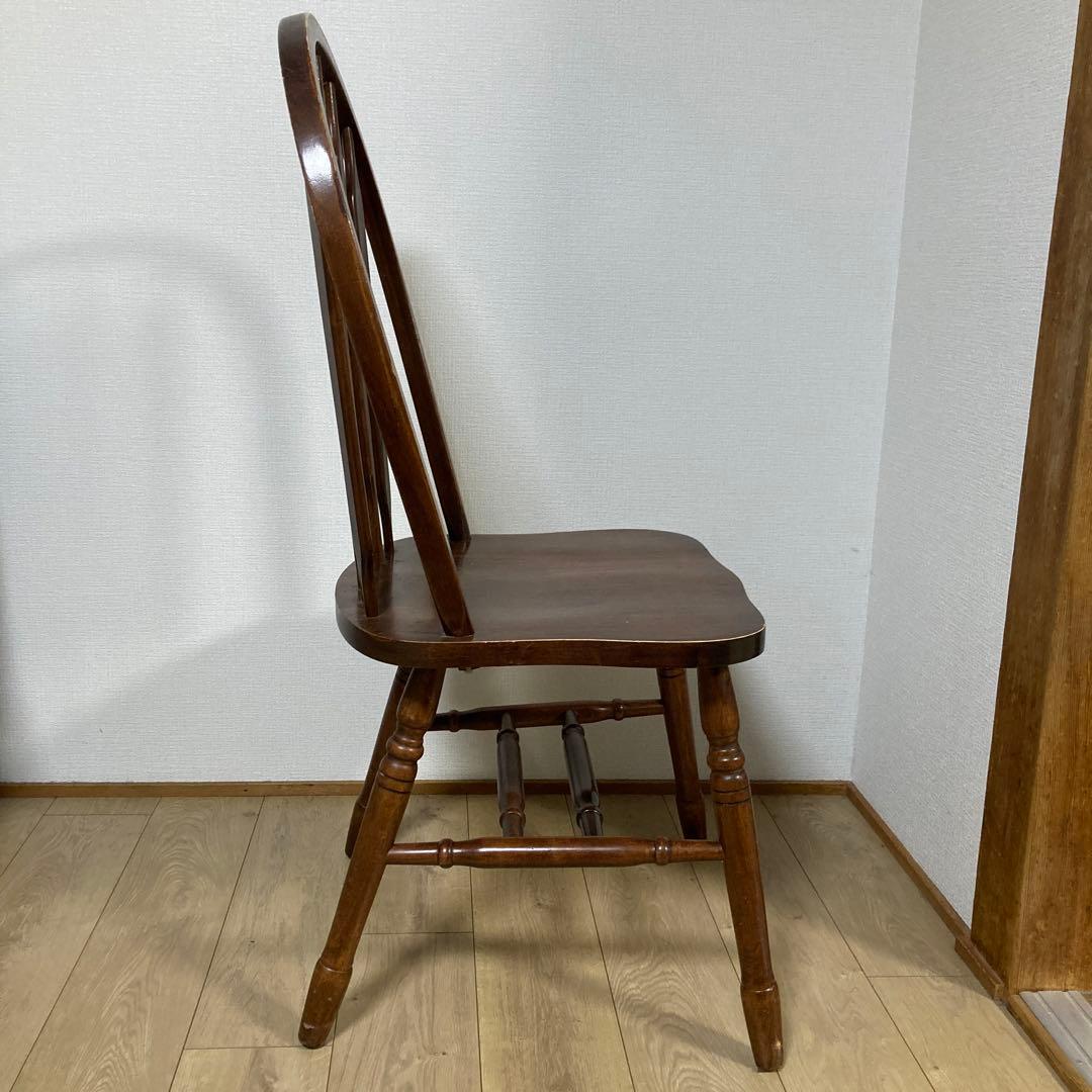 アンティーク木製スラットバック椅子 ブラウン