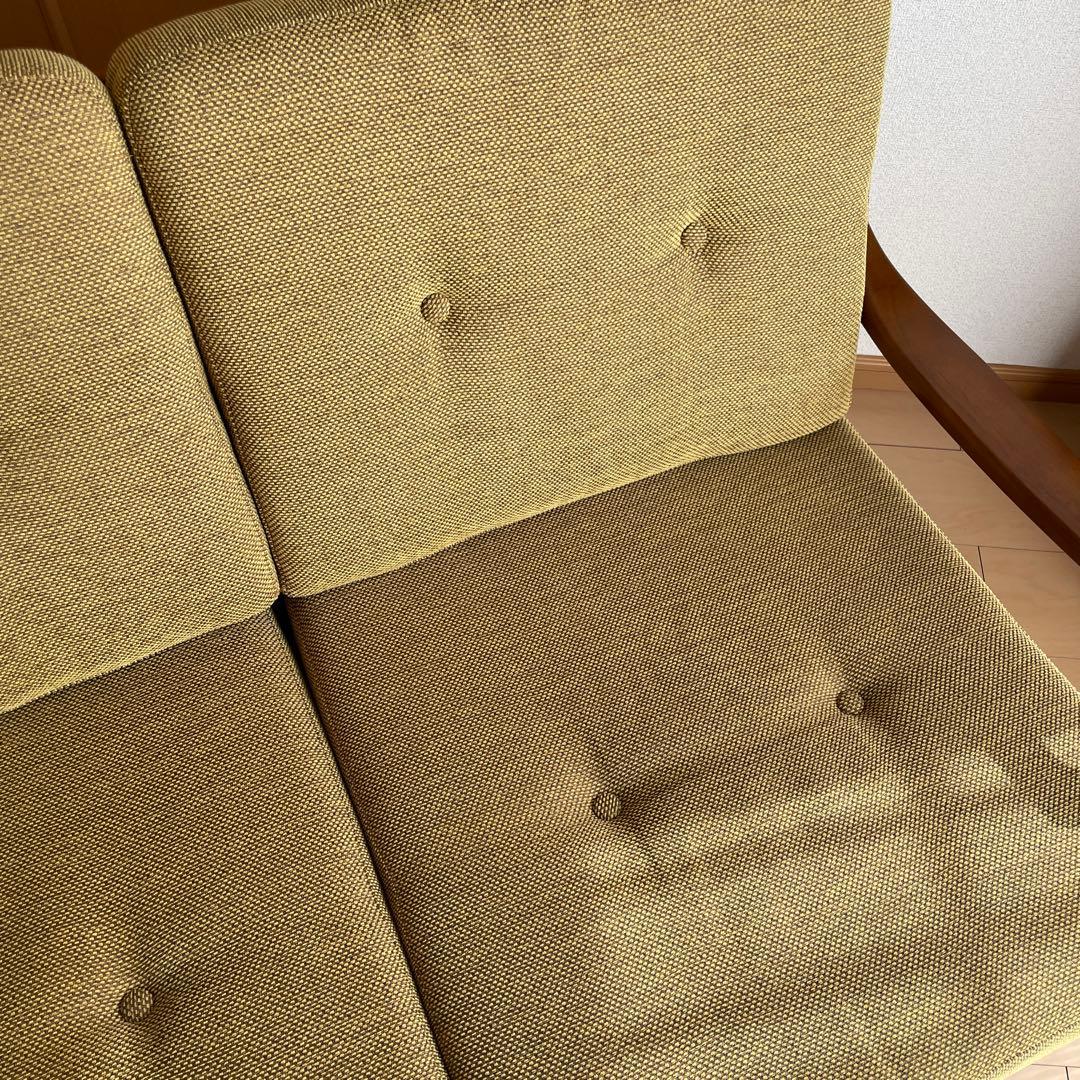 カリモク60 フレームチェア　3シーター　マスタードイエロー