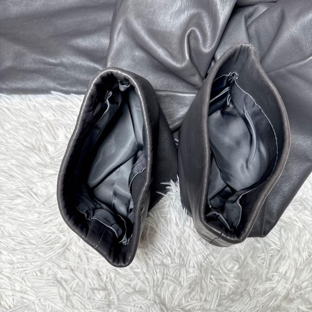 希少 ジバンシー レザーコート ノーカラー 羊革 シープレザー 本革 ロング