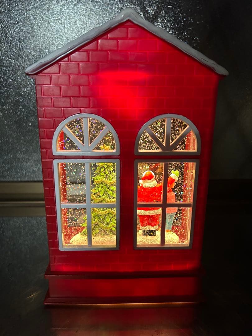 クリスマス装飾 サンタとツリー雪だるま　乾電池式ライトアップ