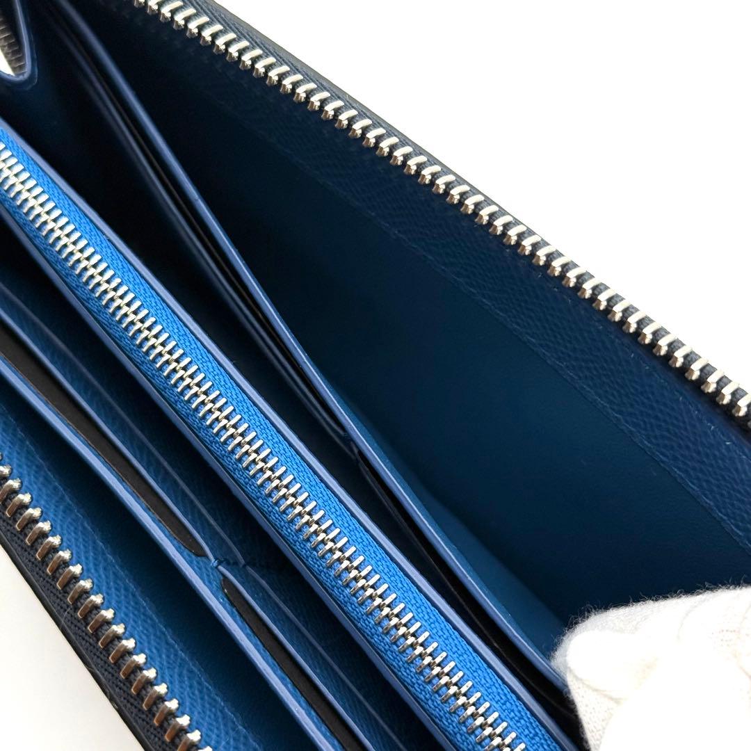 dunhill ダンヒル カドガン ラウンドファスナー 長財布 ネイビー カード