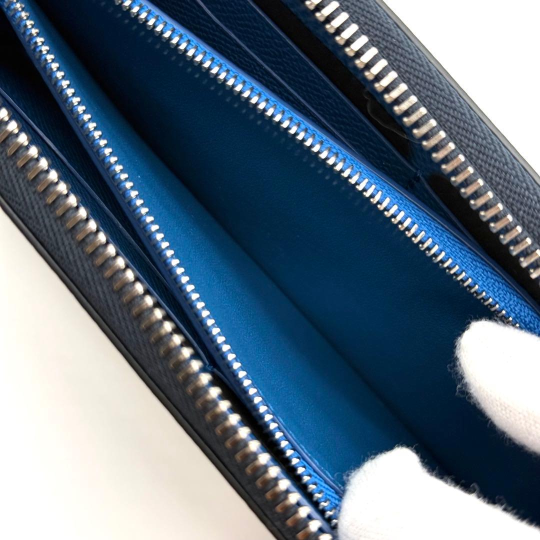 dunhill ダンヒル カドガン ラウンドファスナー 長財布 ネイビー カード