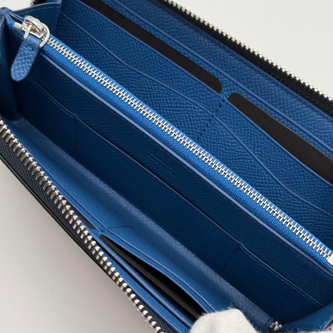 dunhill ダンヒル カドガン ラウンドファスナー 長財布 ネイビー カード