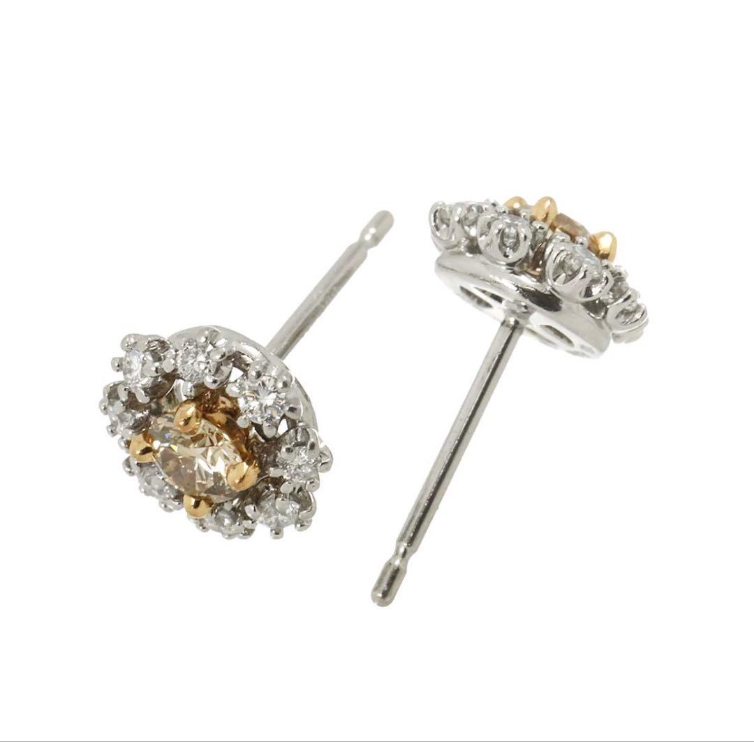 新品同様カシケイ KASHIKEY0.40ct ptダイヤ 0.25ct ピアス