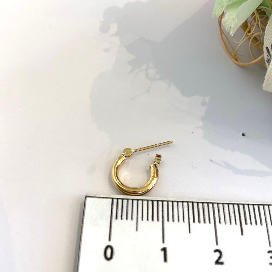 K18パイプフープ2 × 10 片方ピアス新品￼