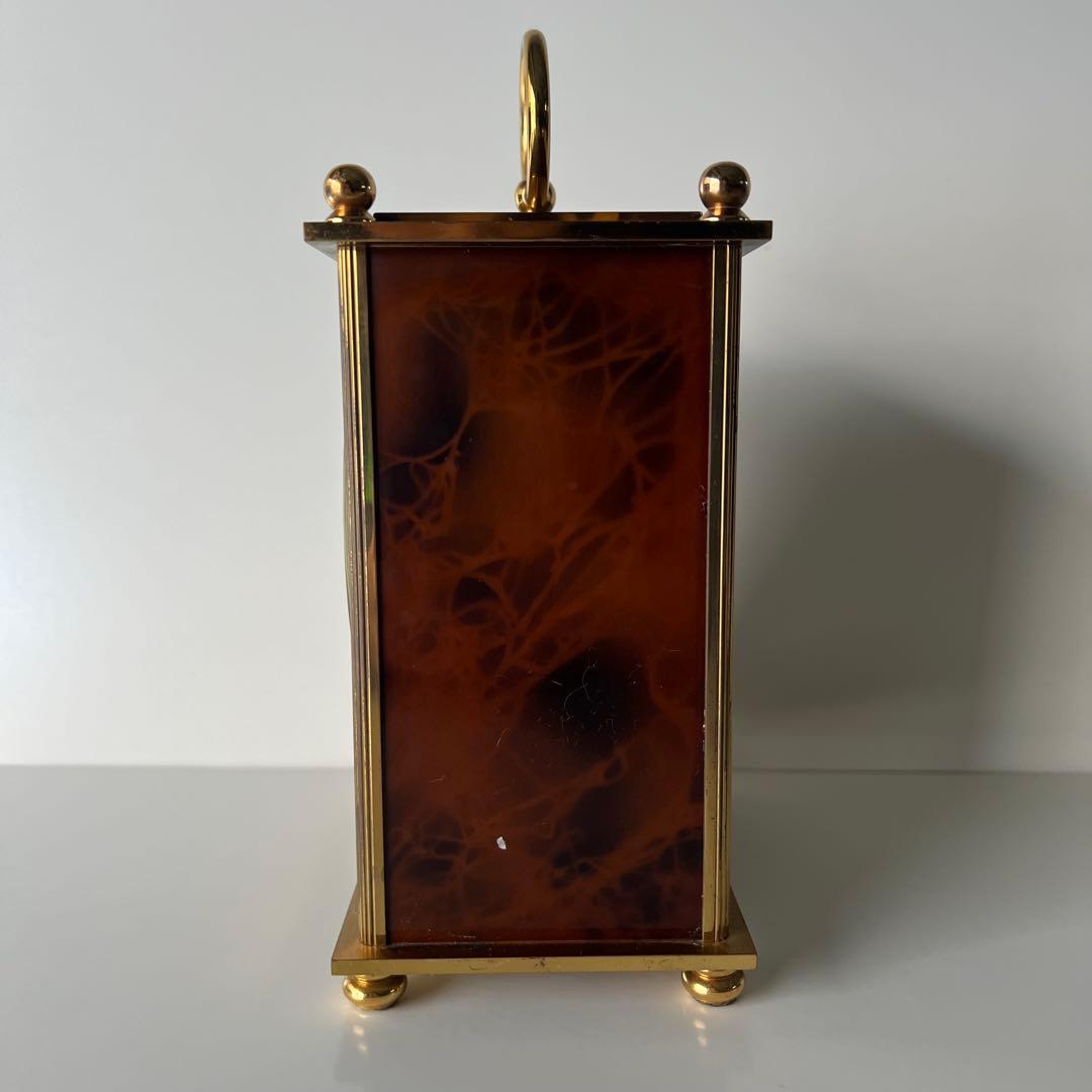 SWISS MADE ゼンマイ式置時計 鐘鳴り可 真鍮調