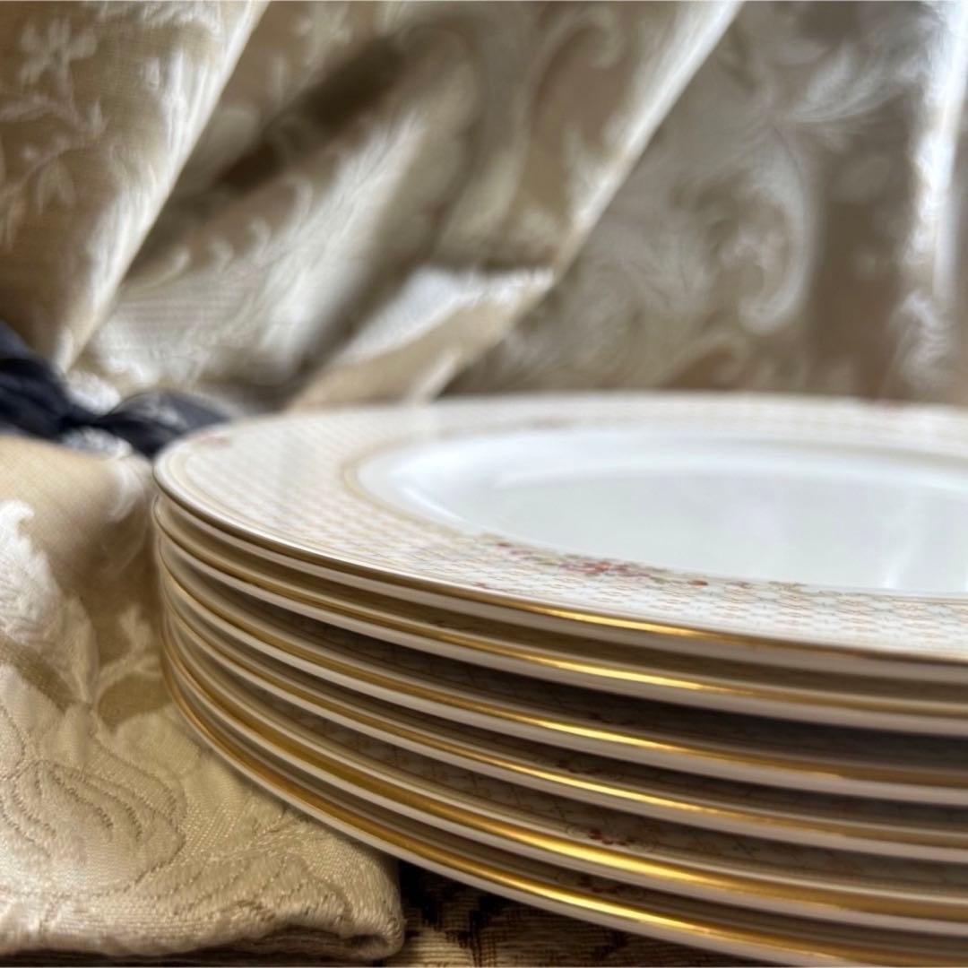 希少品  Turnberry淡い格子に英国の小花が咲くꕤ︎︎大皿6枚