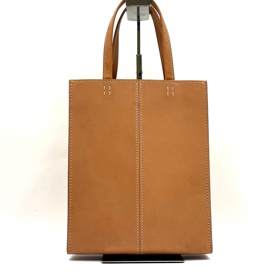 土屋鞄　ナチューラ　トートバッグ　ステッチ　ロゴ　スクエア　メンズ