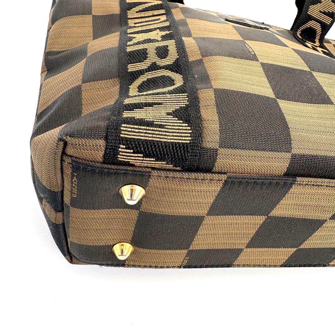 ✨超美品✨FENDI ポーチ付きミニトートバッグ ハンドバッグブロックチェック