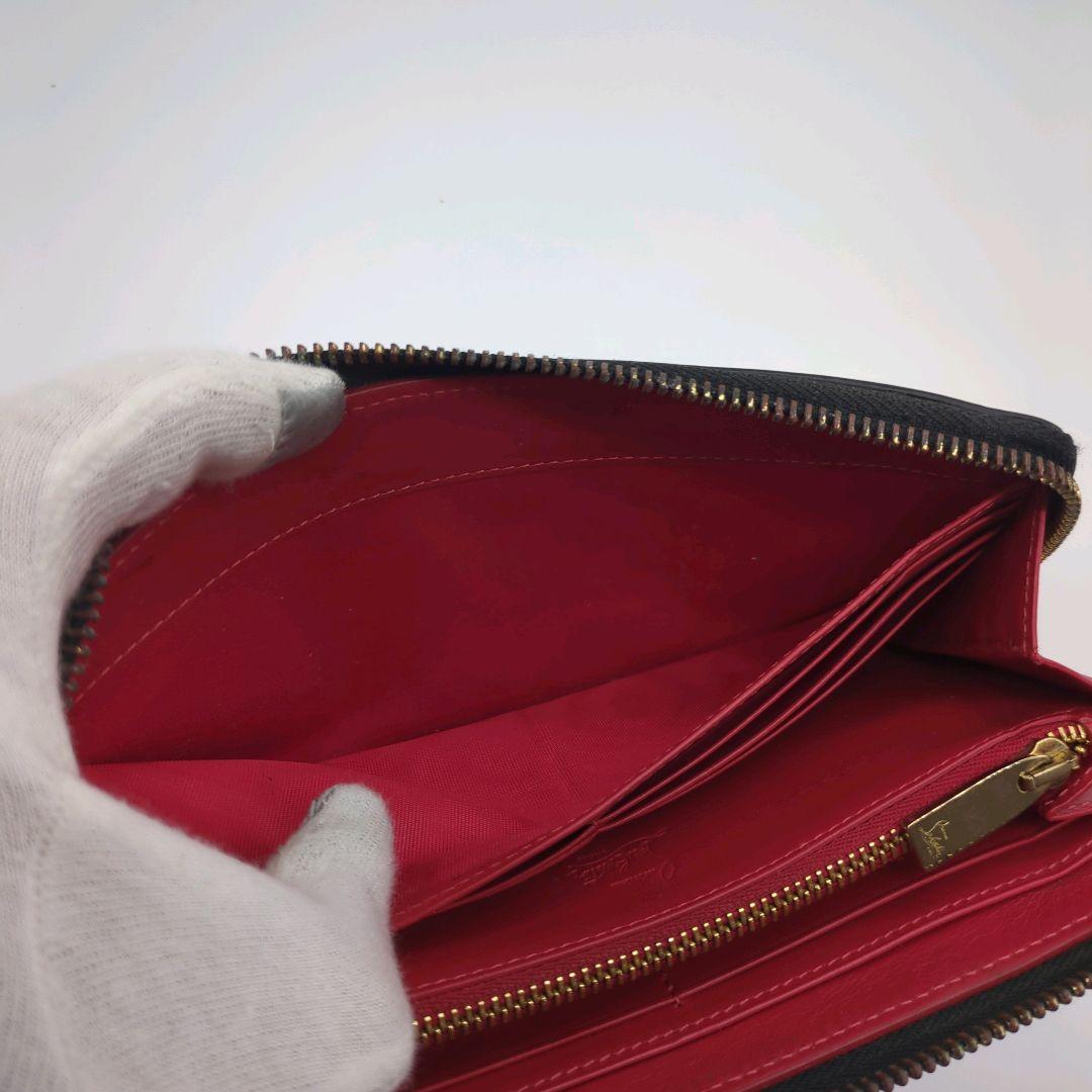 【良品】クリスチャンルブタン☆長財布 ラウンドファスナー パネトーネ スタッズ