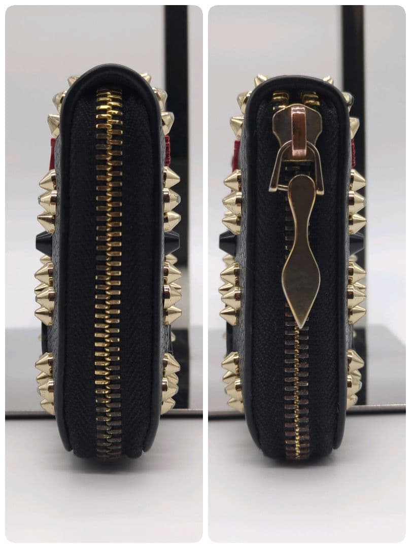 【良品】クリスチャンルブタン☆長財布 ラウンドファスナー パネトーネ スタッズ