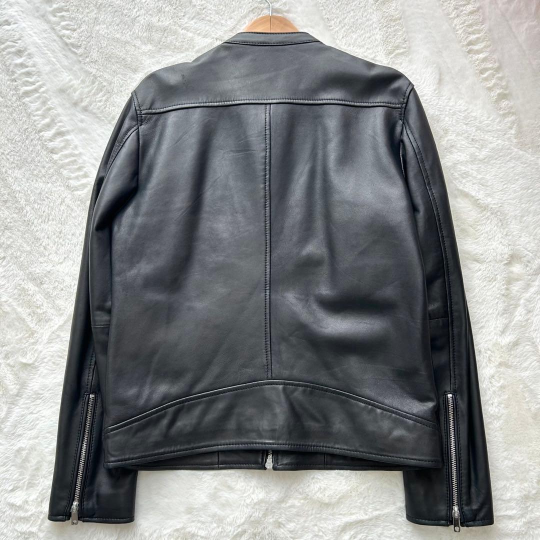 【美品 XL】UNITED TOKYO シングルライダースジャケット　羊革　黒