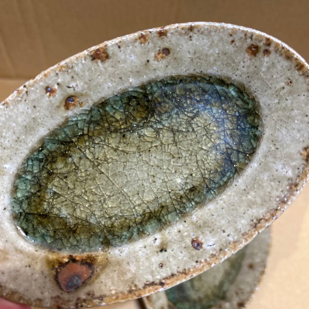 最終値下げ　新品　やちむん　宮城陶器　宮城正幸 オーバル皿　2個セット