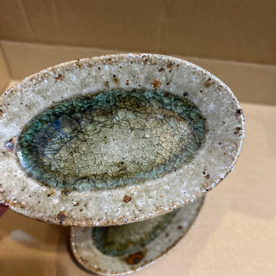 最終値下げ　新品　やちむん　宮城陶器　宮城正幸 オーバル皿　2個セット