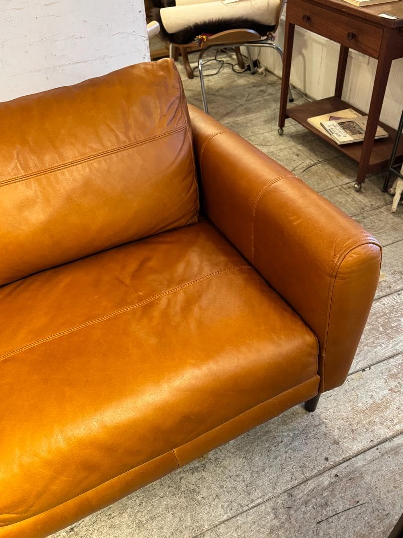 offer9　Richソファ　２.５P　総革張り　キャメルブラウン