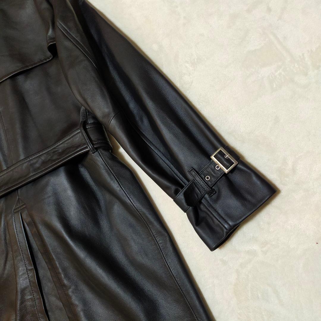 美品　semantic design　オールドレザートレンチコート　羊革