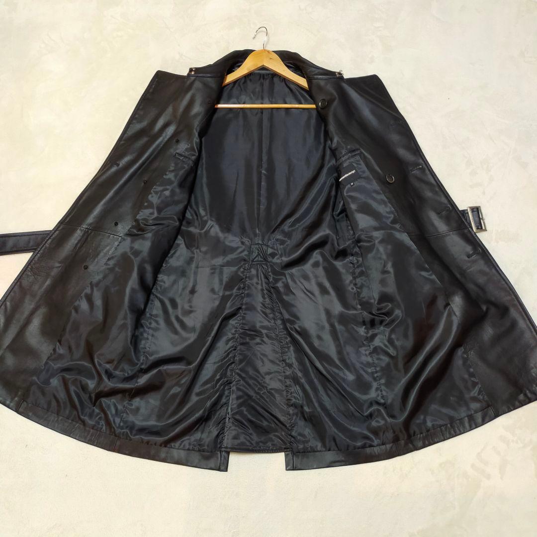 美品　semantic design　オールドレザートレンチコート　羊革