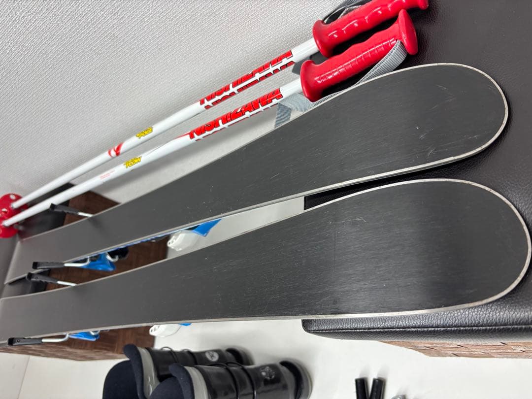 KAZAMA スキー板 86cm キッズ ビンディング ストック ブーツ セット