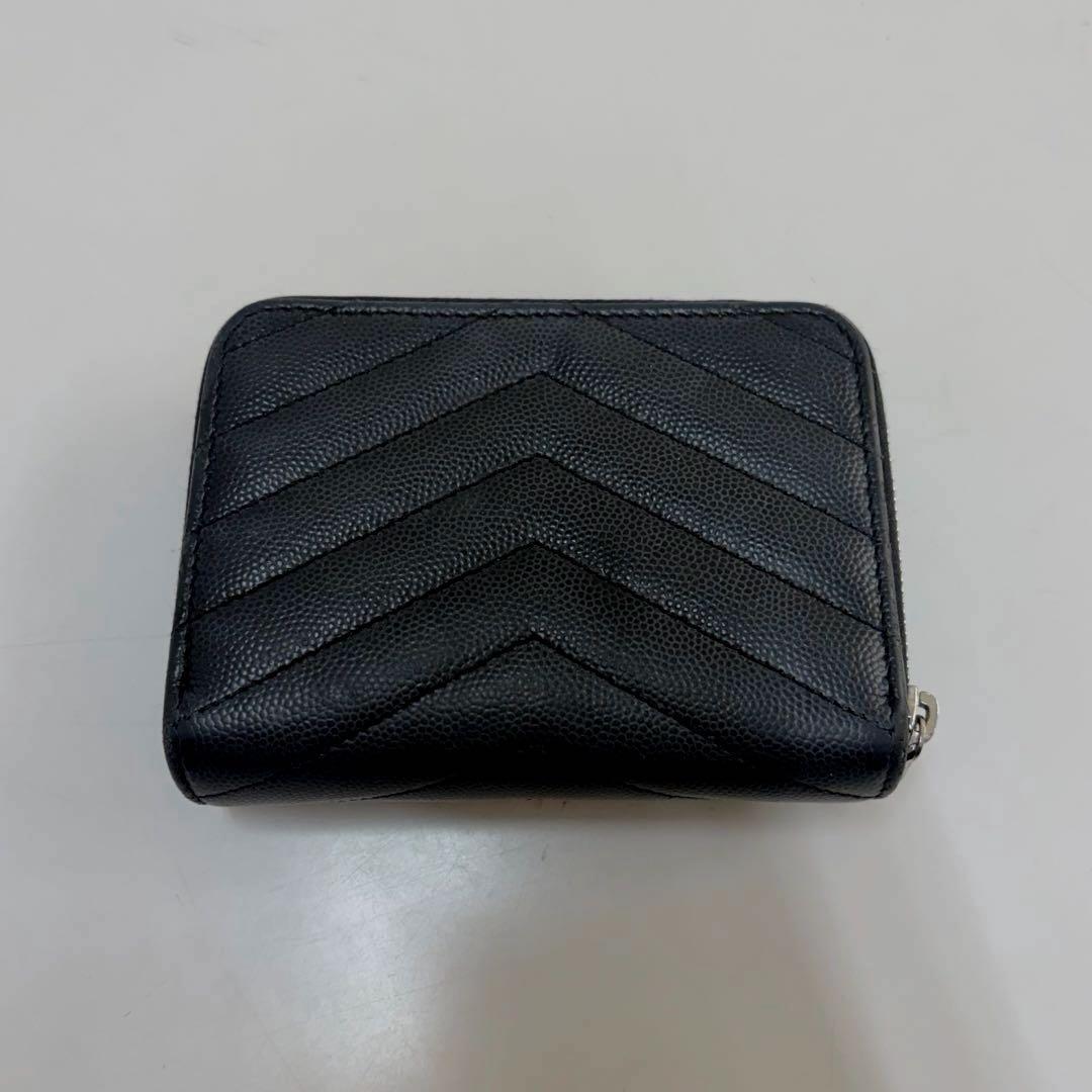 SAINT LAURENT 二つ折り財布 ブラック×シルバー